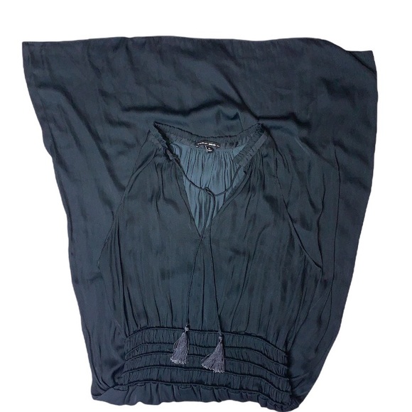 Dolce Vita Jonah Ruffle Split V-Neck Tassel Side Slit Midi Dress M Boho Party - Picture 6 of 13